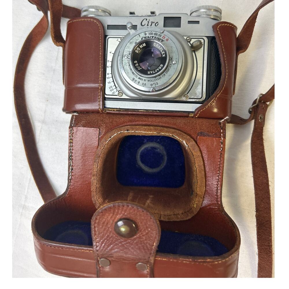 Vintage Ciro 35 Leather Case Bulb Flash Film Case w Photography Accessories - Picture 6 of 7